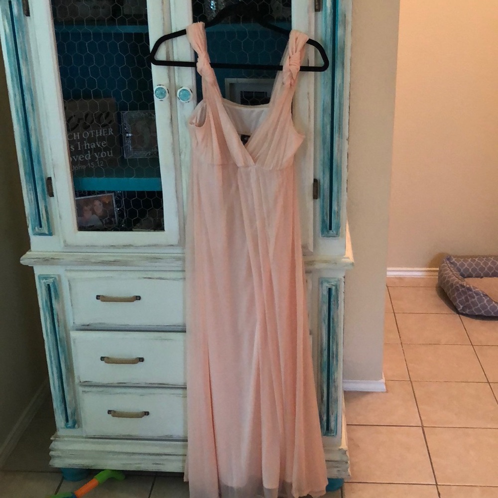 Long peach dress